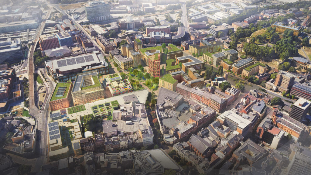 CGI images of what Broad Marsh will look like after new homes, offices, commercial space and new green area's have been created. 